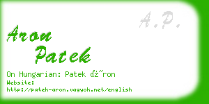 aron patek business card